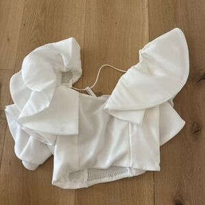 NWT Do + Be White Ruffle Top